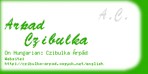 arpad czibulka business card